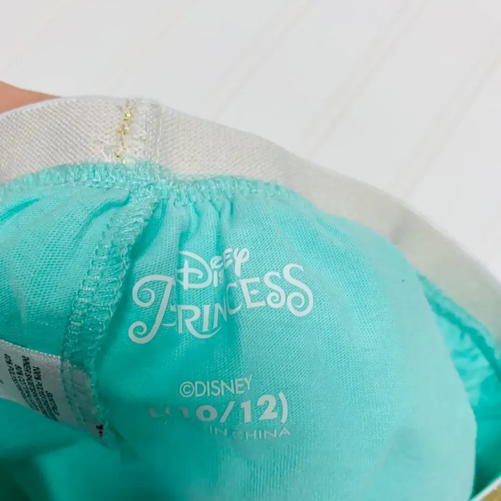 Disney Princess Mint Green Tulle Sparkle Skort Bloomers Sz Large 10/12